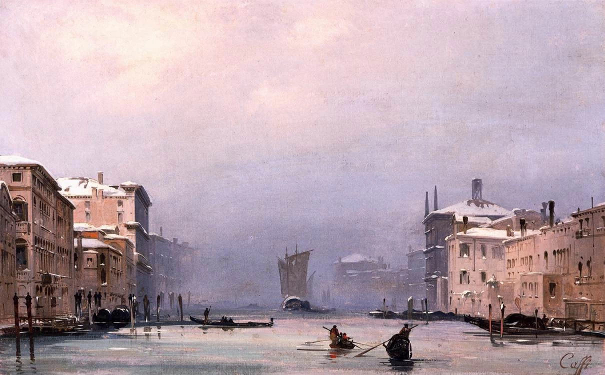 Neve e nebbia sul Canal Grande - Galleria d'Arte Moderna, Venezia